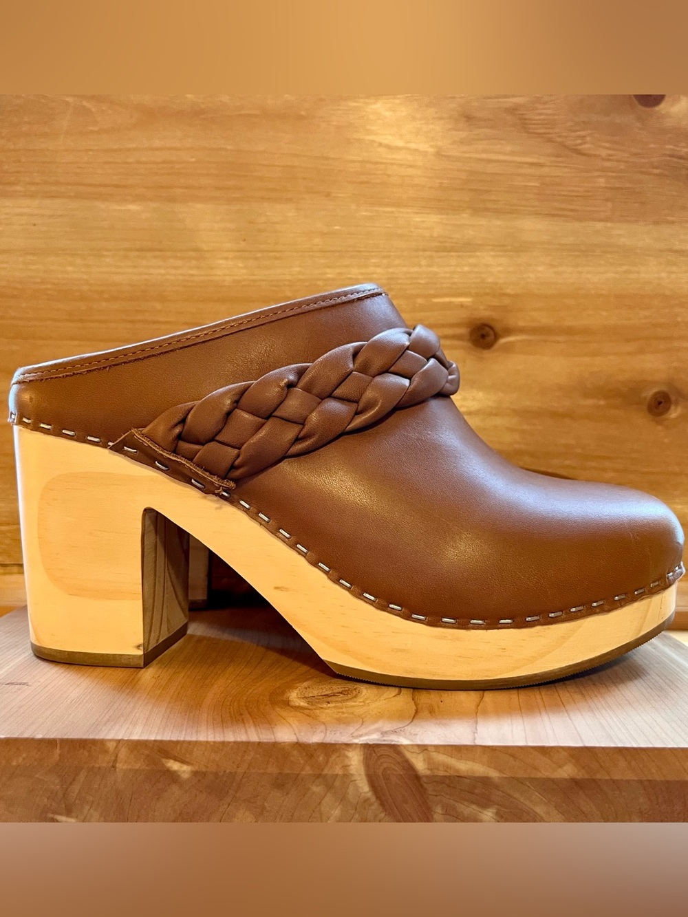 Dolce Vita Hila Braided Mule Clog in Saddle Brown Women’s US 8